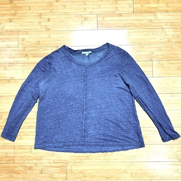 Young Fabulous & Broke heather blue linen long sleeve top - Picture 6 of 6